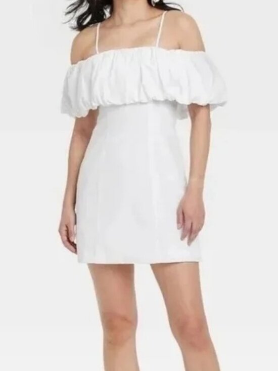 a new day Dresses & Skirts - A New Day Women's Ruffle Mini A-Line Dress White - NWT - Size 6